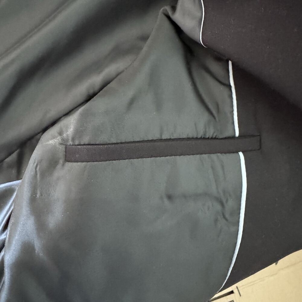 Liz Claiborne Career Blazer Womens Size 14 Black One Button Stretch Work Jacket - Picture 7 of 10